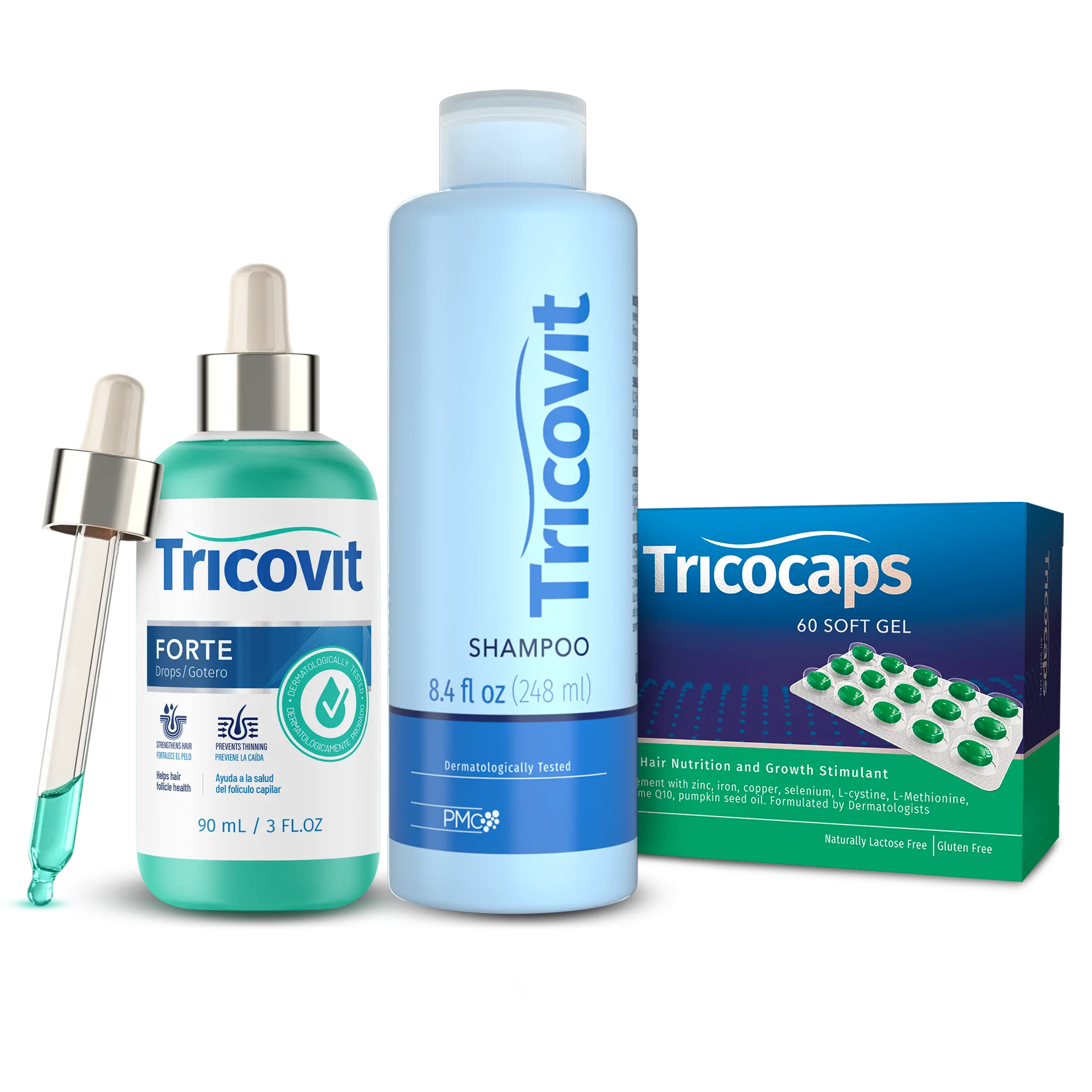 All Three (Forte Drops, Shampoo, Tricocaps) – Balance