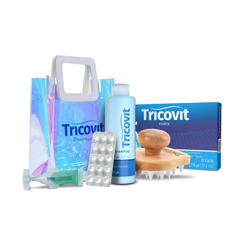 Shampoo + Tablets+ Forte Hair Lotion + (Bag and Brush)