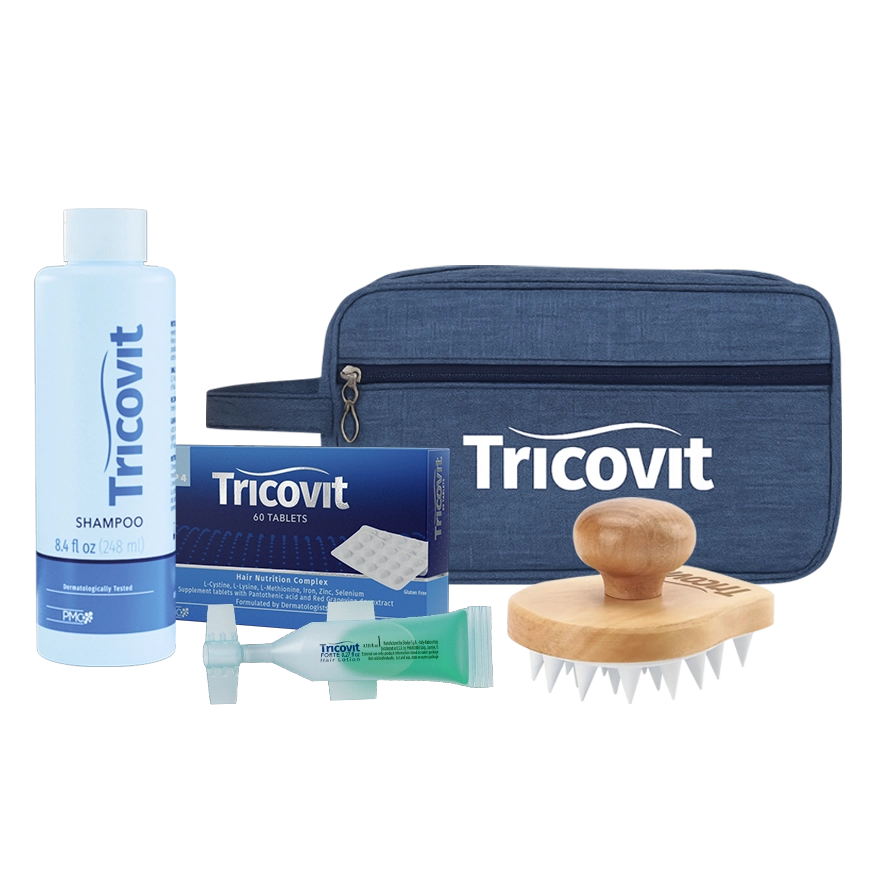 Shampoo + Tablets+ Forte Hair Lotion + (Bag and Brush)